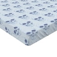 thumbnail image 4 of Ambesonne Skull Fitted Sheet, Stripes with Heads Gothic Art, Queen Size, Soft Blue Indigo and White, 4 of 5