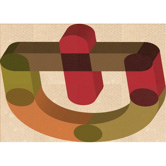 Ahgly Company Machine Washable Indoor Rectangle Transitional Tomato Red Area Rugs, 5' x 8'