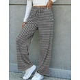 thumbnail image 2 of Alsol Lamesa Womens Striped Wide Leg Pants Casual Drawstring Elastic Waist Lightweight Y2K Yoga Trousers Palazzo Pants Ribbed Sweatpants with Pockets, 2 of 6