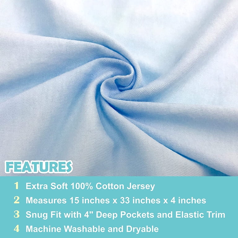 American Baby Company Fitted Bassinet Sheets, 2-Pack, Blue photo 3