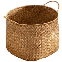 Wicker Woven Sundries Basket Desktop Flower Arrangement Shopping Baby