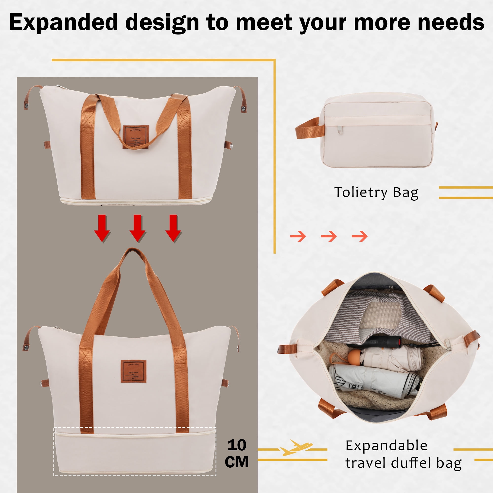 MAYEERTY 4-Piece Hardside Luggage Set - Lightweight Expandable ABS with TSA Lock & Spinner Wheels, 20"+28"+2 Bags, Khaki