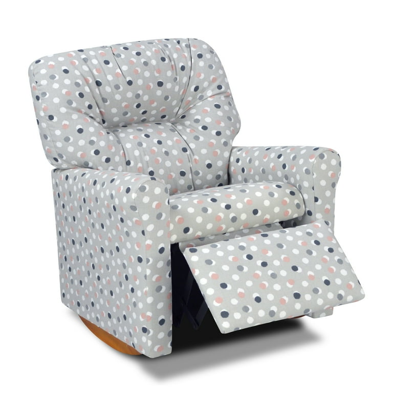 Dozydotes Contemporary Rocker Recliner Free Dots French Grey