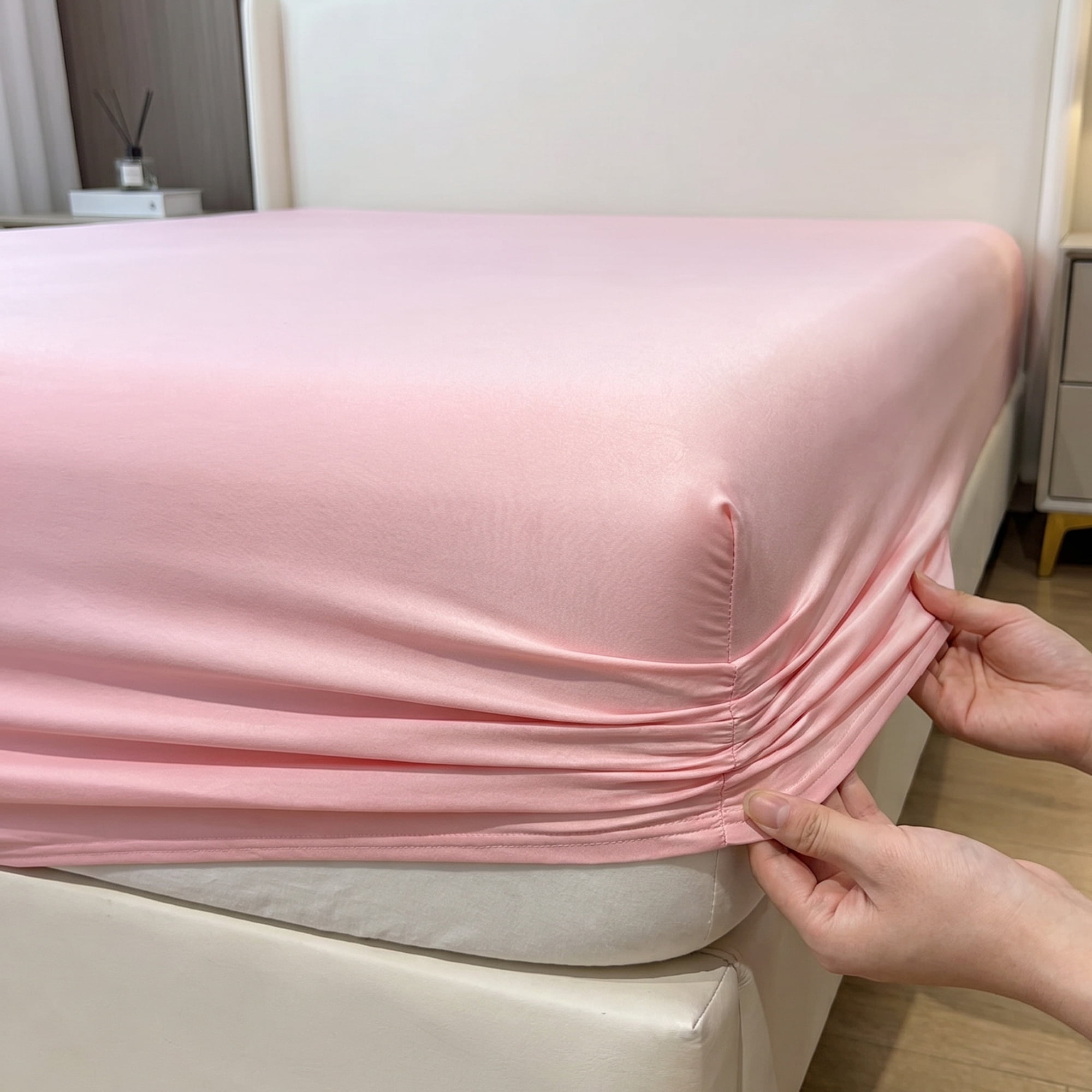 Unique Bargains Microfiber Bed Sheets Cooling for Comfortable Sleep 59.1"x78.7" Pink