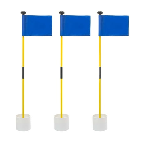 Murray Sporting Goods Golf Flagsticks Flags and Cups Set of 3 | Mini Golf Flagsticks with Holes for Putting or Chipping Greens (Blue) Murray Sporting Goods Golf Flagsticks Flags and Cups Set of 3 | Mini Golf Flagsticks with Holes for Putting or Chipping Greens (Blue)
