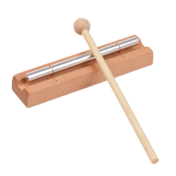 Carillon en Bois 1 Ton avec Instrument de Percussion de Maillet pour la Prière Yoga Méditation Carillon Musical Jouet pour les Enfants Rappel de Classe des Enseignants Cloche