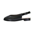 thumbnail image 3 of PEERAGE Eden Women Wide Width Peep Toe Adjustable Slingback Comfort Leather Flat BLACK 11, 3 of 6