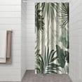 thumbnail image 3 of Tropical Leaves Palm Abstract Modern Simply Bathroom Curtain Heavy Duty Polyester Bathroom Decor Unique Bath Decor 36" W X 72" L with 7 Hooks, 3 of 4