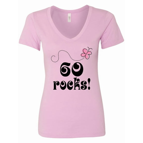 Inktastic 60th Birthday 60 Rocks Women's V-Neck T-Shirt