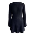 thumbnail image 1 of Vestido George para Mujer, con Manga Larga Tela Rib Cuello Redondo Flare Negro Talla ECH, 1 of 4