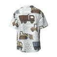 thumbnail image 4 of Goofa Tractor and Dumper Printed Men's Casual Short-sleeved Shirt,Lightweight Breathable Button-down,Summer Casual men's top,Versatile Fashion shirt-Small, 4 of 7