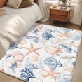 thumbnail image 5 of Coastal Ocean Washable Area Rugs 4'x6', Yellow Blue Starfish Shell Coral Marine Life Low Pile Throw Living Room Rug Non-Slip Sturdy Edge Binding Carpet for Indoor Entryway Bedside Kitchen, 5 of 9