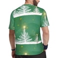 thumbnail image 2 of Wukai Christmas Green Print Men's Short-Sleeved Mesh T-Shirt,Quick-Dry Short Sleeve Workout T-Shirt-X-Large, 2 of 8