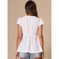 thumbnail image 3 of DARING DIVA Women's Flutter Sleeve Boho Tassel Peplum Blouses XS White, 3 of 6
