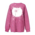 thumbnail image 3 of EQWLJWE Chandails pour Femmes Grande Taille Liquidation Chandails de Cancer du Sein pour Femmes Ruban Rose Imprimé Fleur Ample Manches Longues Chandail Col Rond Décontracté chandail Manches Raglan Chandail d'Automne 2023 Chandails Sans Capuche pour Femmes, 3 of 3
