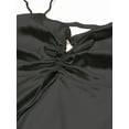 thumbnail image 5 of DressBerry Women's Solid Satin Calf Length Dress Spaghetti Straps Shoulders Sleeveless High Rise Sweetheart Keyhole Neck Front Strings Single Side Slit, 5 of 8