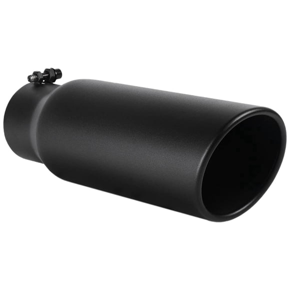 2X 3 Inch Black Exhaust Tip, 3 Inch Inside Diameter Exhaust Tailpipe Tip for Truck, 3 x 4 x 12 Inch Bolt/Clamp on Design
