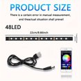 thumbnail image 4 of PENGX 1 Series Of 4 Led General Intelligent Car Interior RGB Environment Light Strip  Interior Light Strip. Remote Control Multi-color Car Dashboard Lights Change Color In Sync With Music, 4 of 6