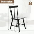 thumbnail image 3 of Costway Windsor Rubber Wood Dining Chairs, Black (Set of 2), 3 of 9