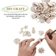 thumbnail image 6 of 100Pcs Unfinished Wood Piece Decorations DIY Craft Supplies Hollow out Leaf & Flamingo & Pineapple & Flower Antique White 2.3~3.5x1.7~3.3x0.25cm, 6 of 9