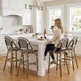 thumbnail image 4 of Rattan Barstool Set - 2 Barstools, Outdoor Cafe Style, 4 of 9