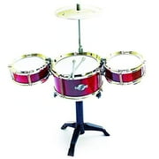 Fun Central Desktop Drum Set Musical Instrument Toy for Kids & Toddlers - Red