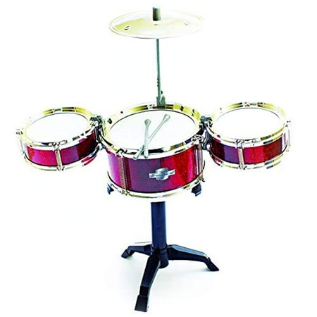 Fun Central Desktop Drum Set Musical Instrument Toy for Kids & Toddlers - Red