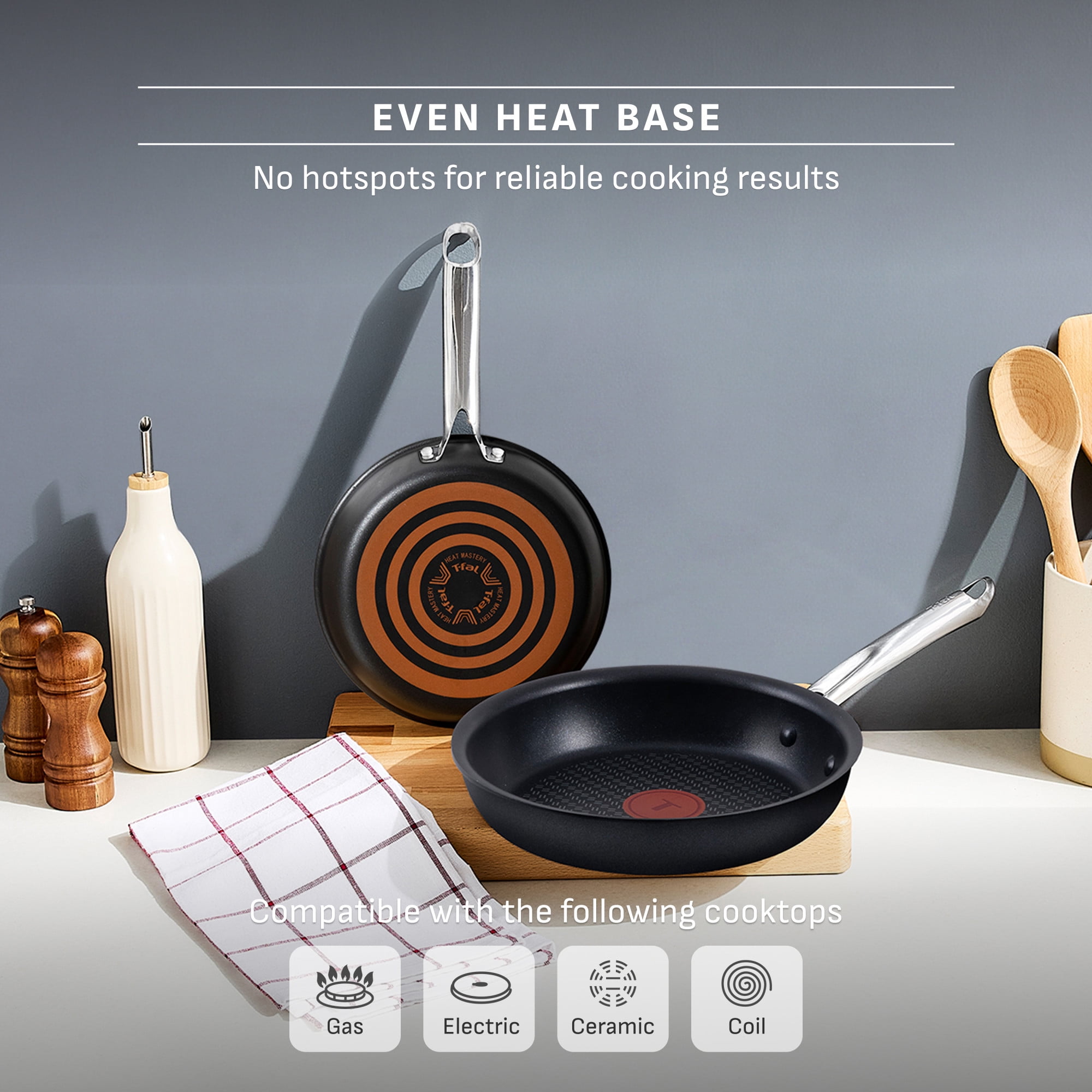 T-fal Cook & Strain Non-stick, 14 Piece Pots and Pans Cookware Set, Black