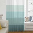 thumbnail image 6 of Teal Ombre Sheer Curtains 63 Inches Long, Modern Abstract Art Farmhouse Striped Light Filering Curtains, Breathable Simi Curtain Privacy Drapes for Living Room Bedroom Lightweight Window Treatment, 6 of 9