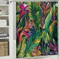 thumbnail image 6 of Orinice Shower Curtain Tropical Jungle Leaves Hawaiian Plants Bird of Paradise Flower Beautiful Exotic  60x72, 6 of 7