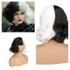 thumbnail image 4 of leyfeng Peluca blanca y negra, pelucas sintéticas onduladas cortas, pelo rizado para mujer, para espectáculo de magia de Halloween, 4 of 7