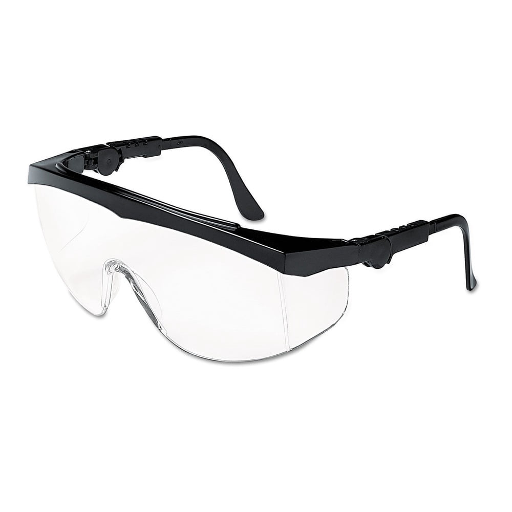 Tomahawk Wraparound Safety Glasses with Black Nylon Frame - Clear (12/Box)