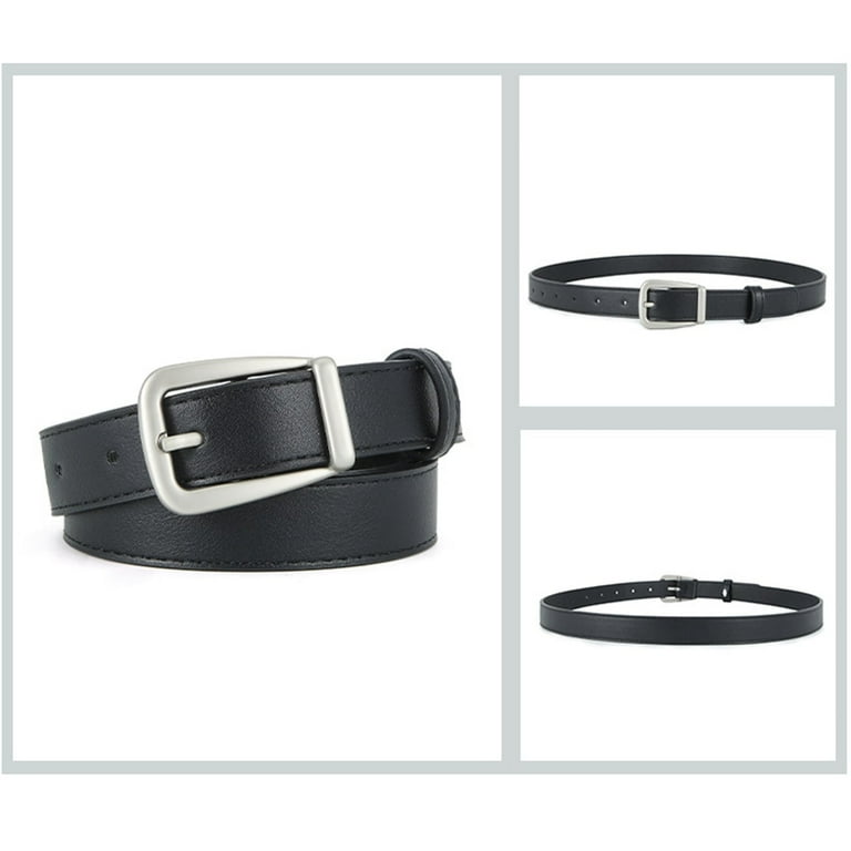 4182 Women\'s Chunky Waist Belt, True Black JASGOOD Women Leather Plus Size Belt Black Casual Waist Belt  main image 3