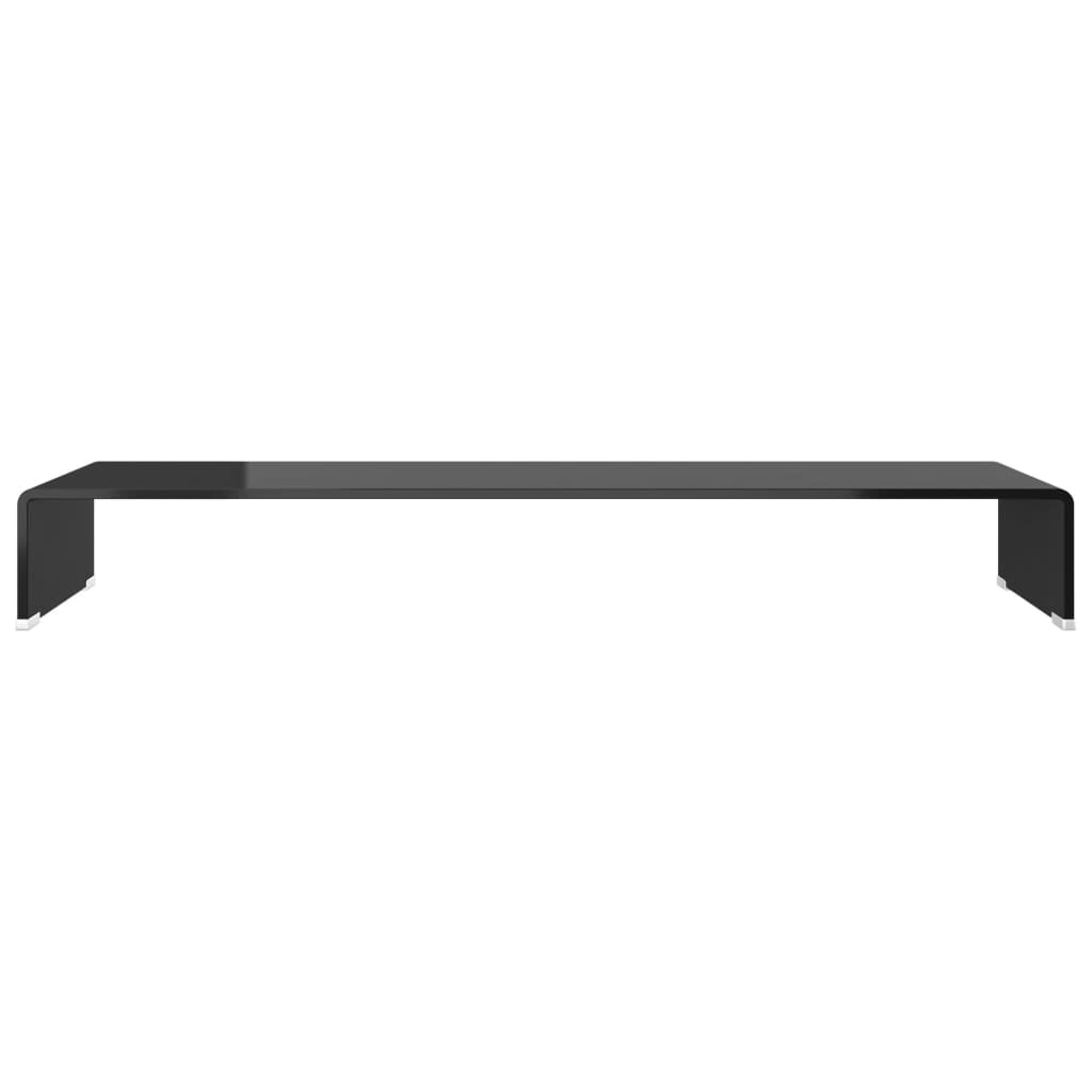 Kepooman Modern Rectangle Glass Computer LCD Desktop Shelf for Bedroom, 39.4" x 11.8" x 5.1", Black Kepooman Modern Rectangle Glass Computer LCD Desktop Shelf for Bedroom, 39.4" x 11.8" x 5.1", Black
