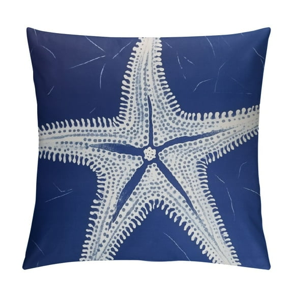 HENGT Nautical Coastal Throw Pillow Covers - Ocean Themed - Beach, Coral, Starfish, Seashell - Couch Pillow Covers - Outdoor, Sofa Cushion Cover - Modern Decor for Bed, Living Room - Blue