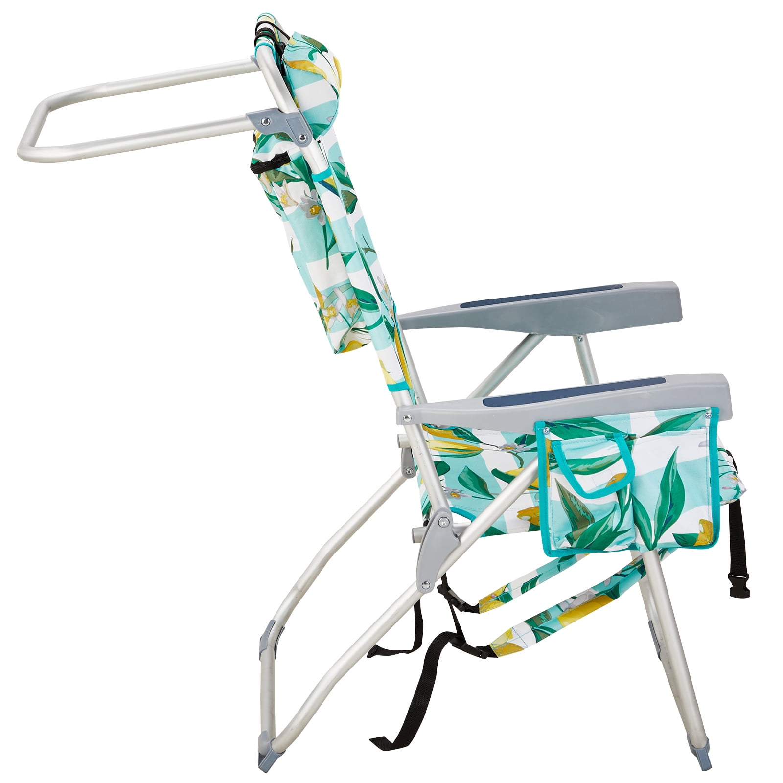 Beach Chair, Heightened Oxford Cloth Silver White Aluminum Tube Bearing Lemon 63*70*99cm