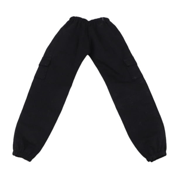 Pantalones de figura en miniatura a escala 1/6 para hombre, ropa de figura de acción Negro