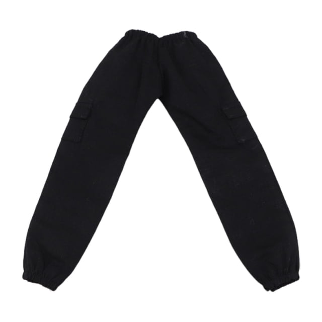 Pantalones holgados de moda para figuras masculinas a escala 1/6, para muñecas de 3 cm. Negro