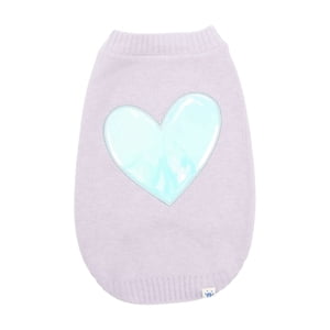 Oodles Iridescent Heart Fall Dog Sweater, Purple, Small