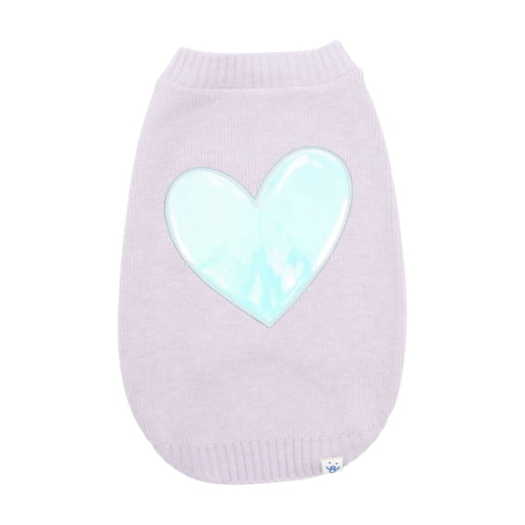 Oodles Iridescent Heart Fall Dog Sweater, Purple, XL