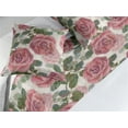 thumbnail image 2 of Roses Bed Runner Set, English Garden Blossoms with Retro Groovy Detailed Circles and Dots, Decorative Bedding Scarf & 2 Pillow Shams for Hotels Homes, King, Pastel Pink and Olive Green, by Ambesonne, 2 of 3