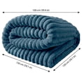 thumbnail image 2 of Fleece Blanket Throw, Soft Throw Blankets for Couch, Faux Throw Blankets, Super Soft Throw Blanket, 60X40 Inch Striped Ribbed Plush Nap Blanket, Lightweight Warm Fuzzy Cover for, 2 of 5
