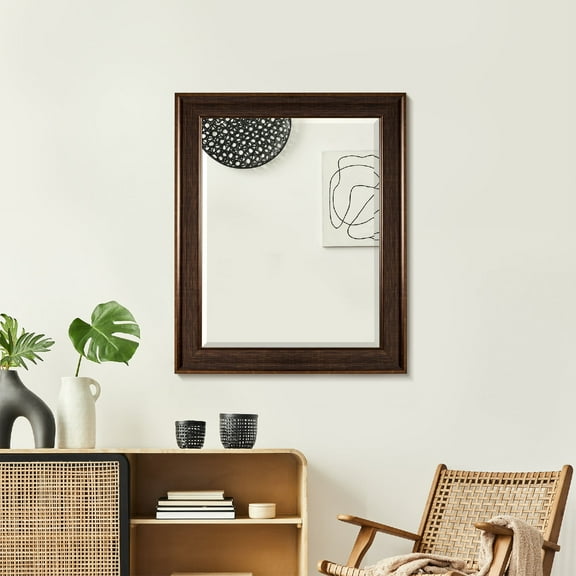 Head West Oil rubbed Bronze Framed Beveled Accent Wall Vanity Mirror - 28 x 34