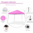 thumbnail image 2 of Canopy Tent, 10X10 FT Pop Up Canopy Outdoor Instant Tent Slant Legs with Carrying Bag, Portable Gazebo Shelter for Patio Deck Garden and Beach - 8X8 FT Canopy Cover (Pink), 2 of 7