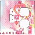 thumbnail image 2 of Metal Light Switch Wall Plate Outlet Cover (Love Ornament Heart Balloons Pink - Single Toggle Single Duplex), 2 of 2