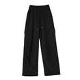 thumbnail image 5 of CAIVO Women's Solid Color Fashion Sport Pants High Waisted Drape Work Pants Loose And Casual Pants Slacks Trousers Classic Streetwear, 5 of 7