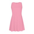 thumbnail image 5 of Staron Robes pour Femmes Été en Liquidation à Moins de 10$ Robe Sans Manches Col Rond Printemps avec Poches Robe Ample Unie de Plage Vacances Mini Robes Rose m, 5 of 5