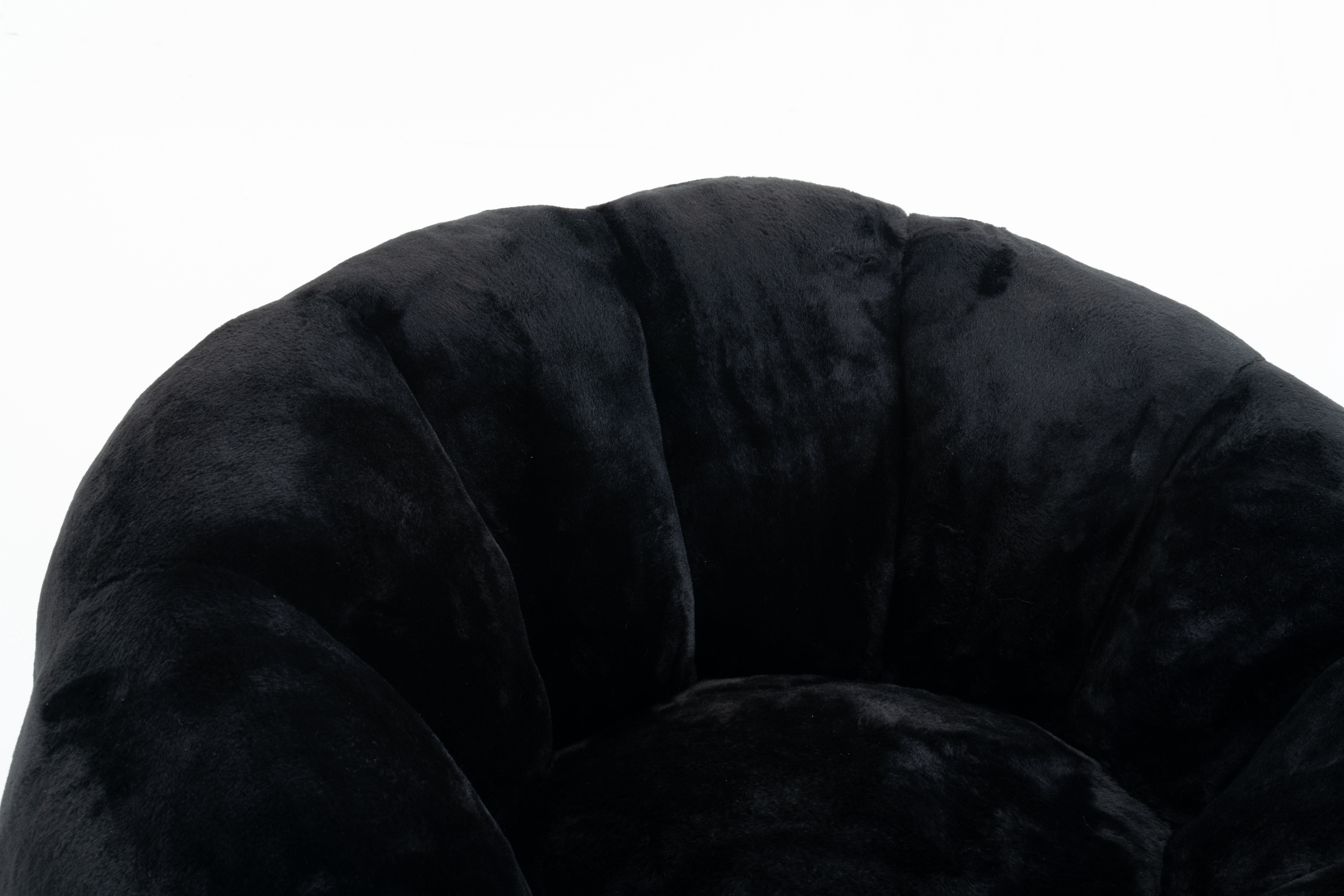 Eyisean 45" Fluffy Bean Bag Chair for Adults with Floral-Shaped Backrest, Comfy Soft Cloud Reading Chair with Faux Fur & Foam, Lazy Lounge Single Sofa for Bedroom, Living Room, Apartment