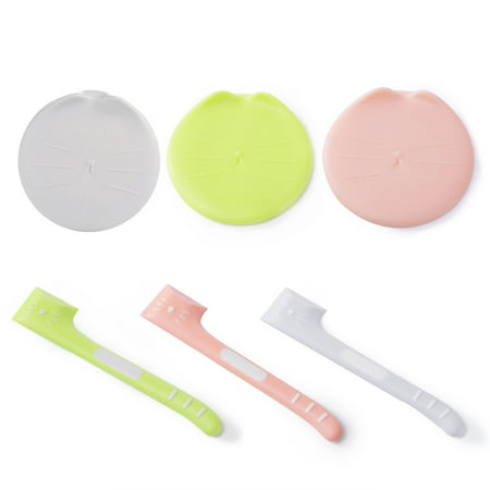 

huanledash 6Pcs Pet Can Spoon Cartoon Shape Leakproof Firmly Locked Food Grade Feed Food Canned Scoop Dog Food Can Cat Supplies
