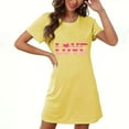 thumbnail image 5 of fheaev Chemises de Nuit pour Femmes Grande Taille Imprimé de la Saint-Valentin Chemise de Nuit Manches Courtes Col Rond Courte Robes de Maison pour Dormir Robe à Imprimé Floral, 5 of 5